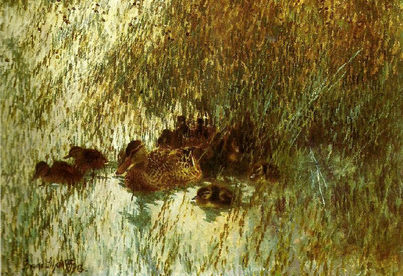 bruno liljefors andhona med ungar oil painting image